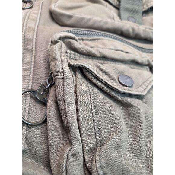 Da-Nang Bag Recycled Green Military Wear Satchel Multi Pockets Snap Zip Vintage - Picture 7 of 16